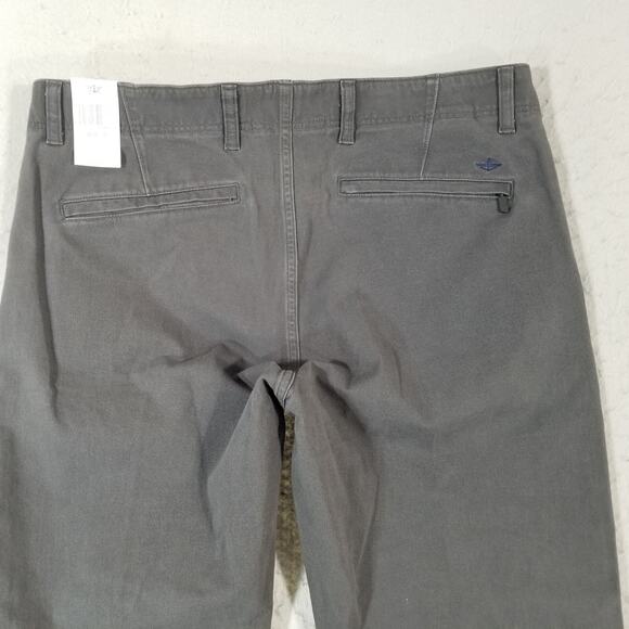 Dockers Alpha khaki pants men's 36x30 slim tapered Gray Flex stretch NEW - Picture 7 of 12